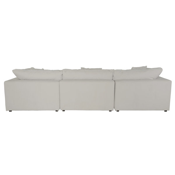 Beachcrest Home Barboza 4 Piece Upholstered Sectional Featuring Stain